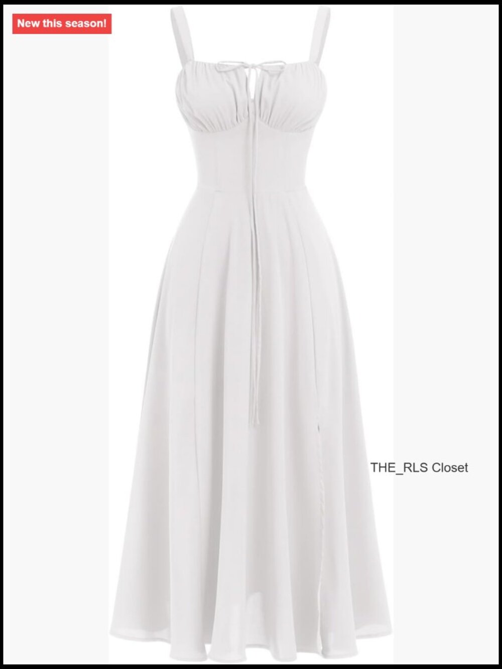 Floral Corset Midi Dress Lace Up Back Slit Spaghetti Straps Sundress Boho